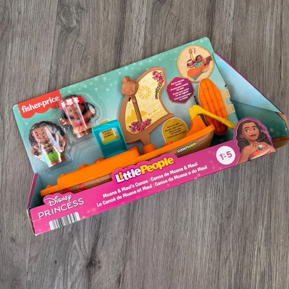 Fisher-Price Little People Disney Moana's Canoe Boat Maui Playset NIB 18+ Months